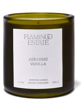 Flamingo Estate Jurassic Vanilla Candle. 8oz candle. NIB.
